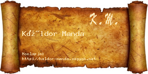 Káldor Manda névjegykártya